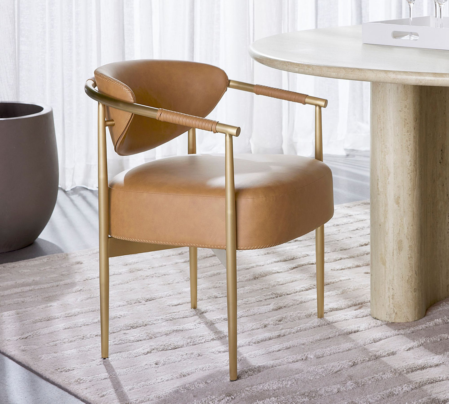 Marquette Faux Leather Dining Armchair - WSI