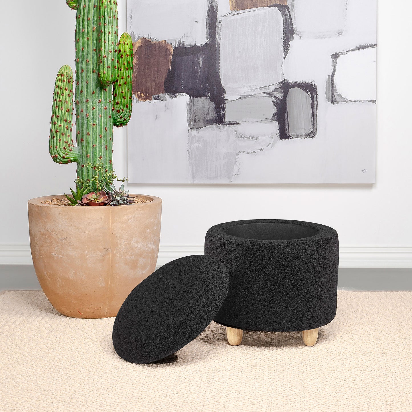 Valia Storage Ottoman -Black - CFC