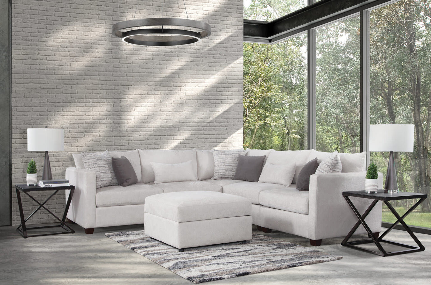 5pc Newport Sectional - Artesia Opal - LLH